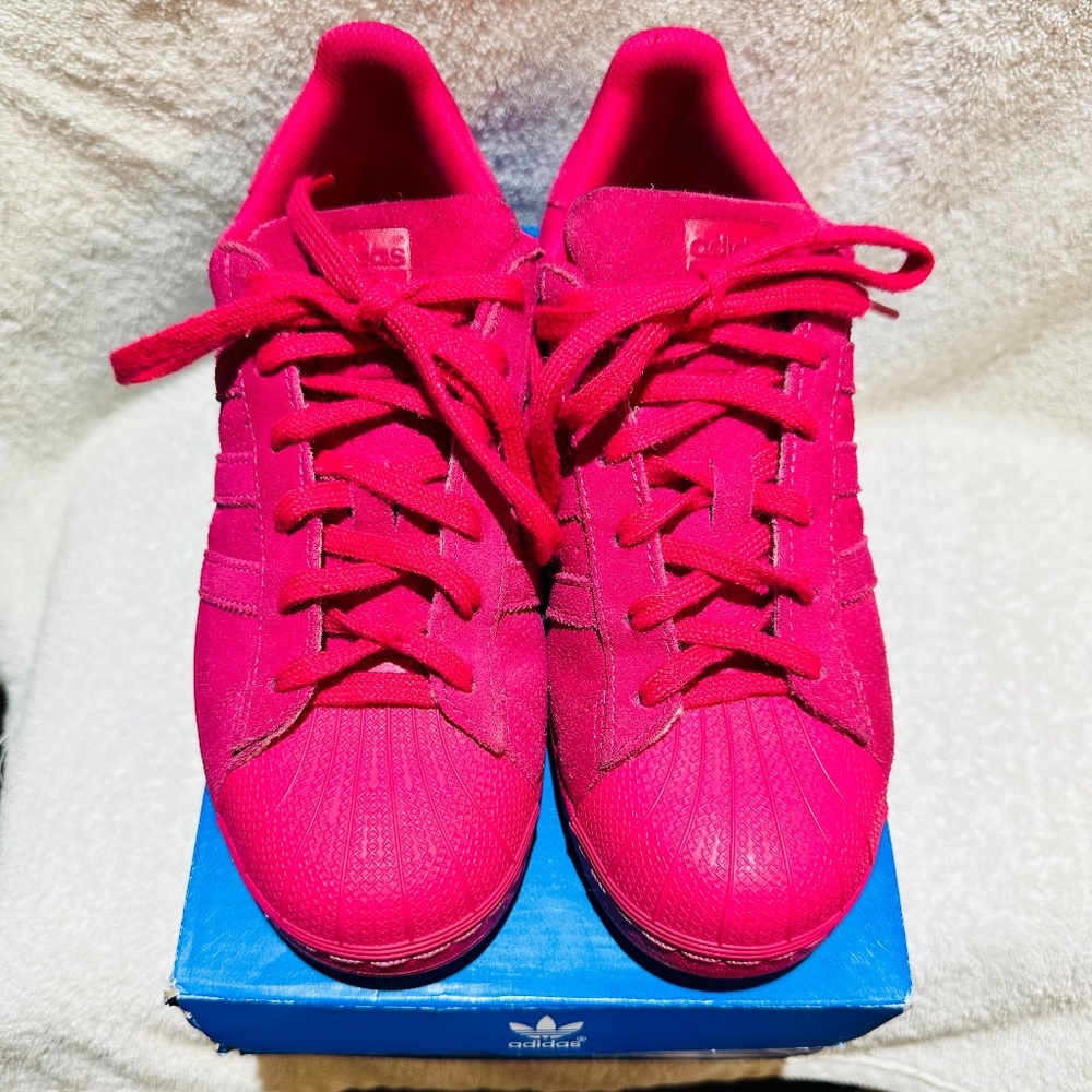 Pink Adidas Superstar Suede Shell Toe